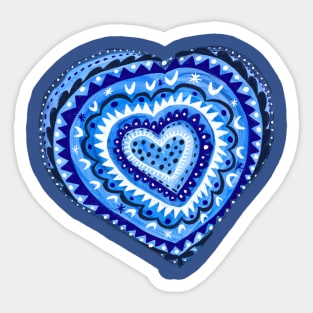 Big Blue Heart Valentine Sticker